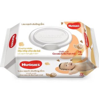 (Grab/Now) Khăn Giấy Ướt Em Bé Huggies (Bịch 64 miếng)