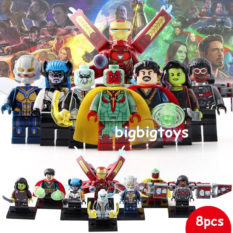 Bộ 8 mô hình nhân vật play siêu anh hùng x0187