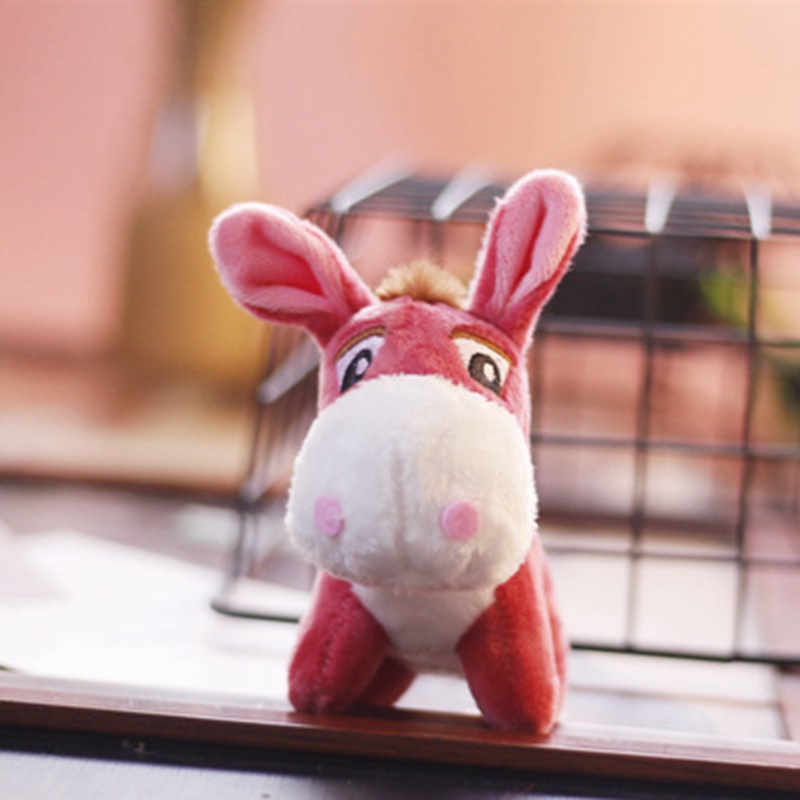 Móc khóa hình lạc đà nhồi bông mềm mại màu cầu vồng xinh xắn