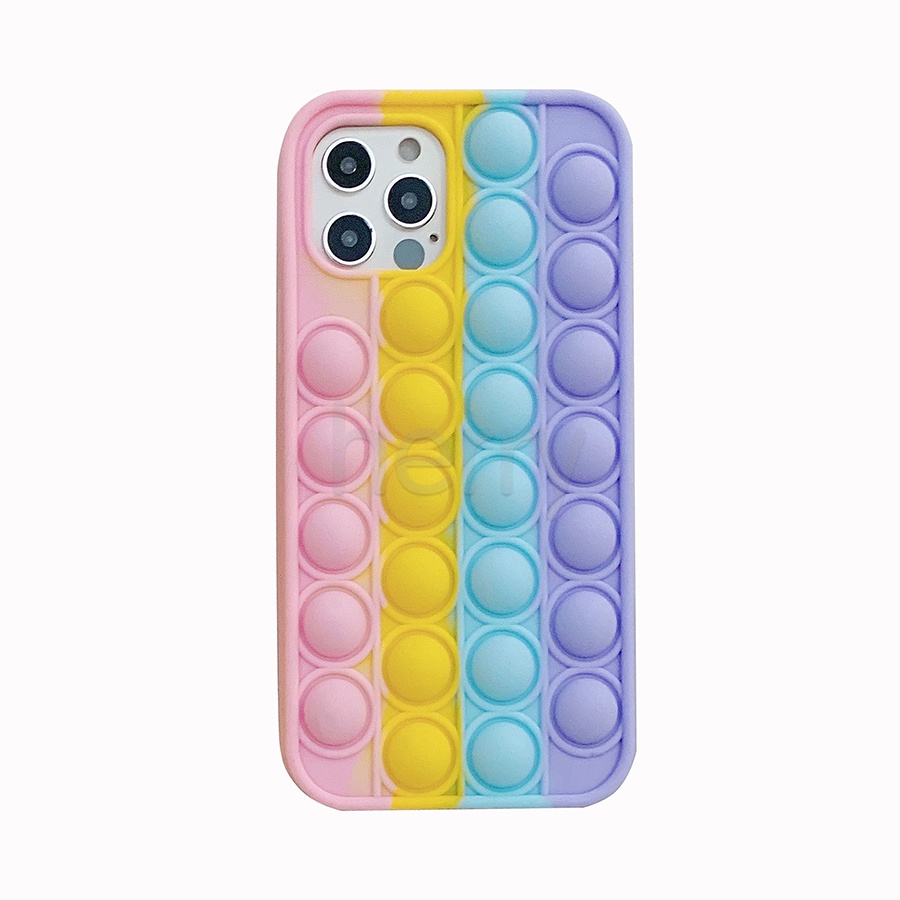 Ốp lưng silicon Kiểu Bóp Bong Bóng hình đồ chơi ấn bong bóng vỏ điện thoại Cho Iphone 12 Mini 11 Pro Xr X Xs Max 8 7 6 6s Plus Se 2020 Chống Sock Chống Trầy Chống vết dầu