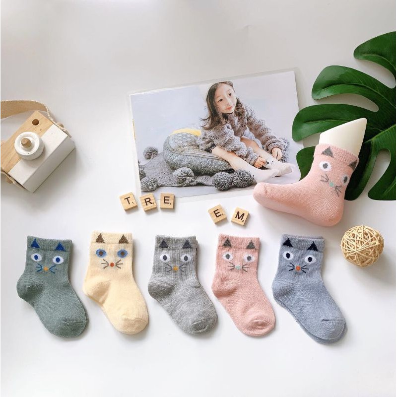 Sét 5 đôi tất cao cổ cho bé 5-12 tuổi