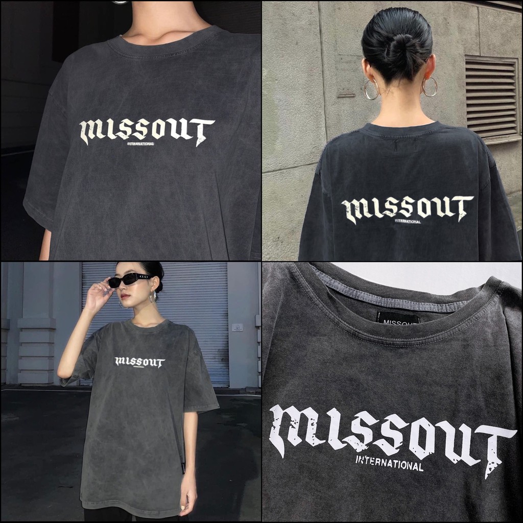 Áo Thun Loang Xám Miss Out kèm ảnh thật (form unisex)