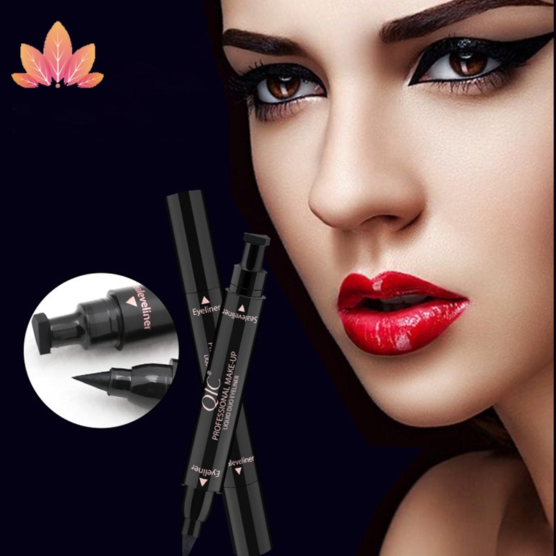 (Hàng Mới Về) 1 Bút Kẻ Mắt Có Đầu Tem In Hình Tam Giác Màu Đen Chống Nước Jp5