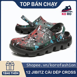 dép cross vảy sơn💖FREESHIP💖dép sục cross vẩy sơn hoa mai đêm KOROHSN212