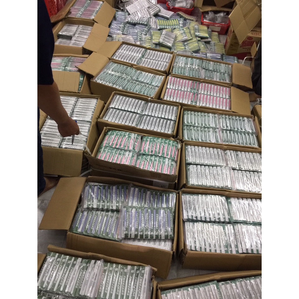 Cặp Nhíp Tách Cong Hồng + Thẳng _Nhíp Tách Mi_Dụng Cụ Mi Chính Hãng_Mai Hòa Lash