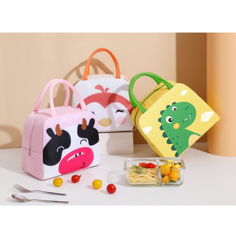 Túi Đựng Hộp Cơm Trưa Cỡ Lớn Họa Tiết Hoạt Hình Đáng Yêu Cho Trẻ Em