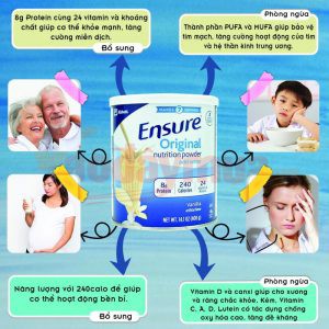 Sữa Ensure các loại dành cho người lớn tuổi hộp 400gr