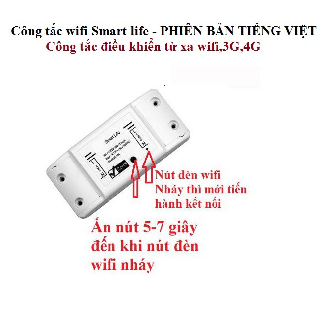 Bộ điều khiển từ xa wifi Smart life kết nối với điện thoại bật tắt thiết bị điện,máy bơm nước..công tắc điều khiển từ xa