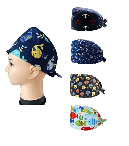 [Hàng mới về] Mũ cotton y tá bác sĩ bệnh nhân họa tiết in đa dạng