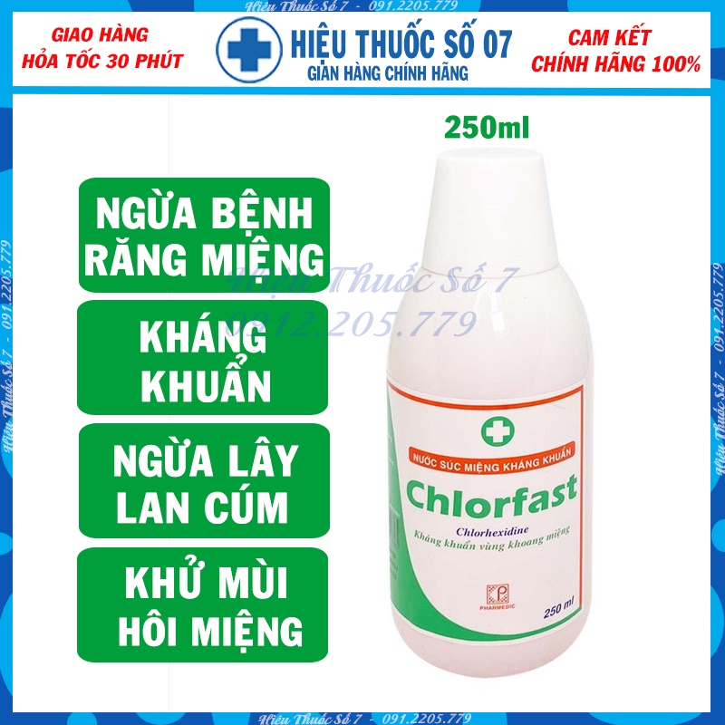 Nước súc miệng kháng khuẩn Chlorfast 250ml