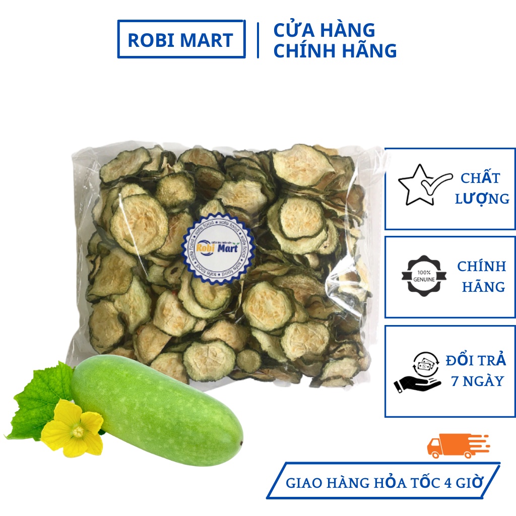 Bí đao thái lát sấy lạnh Robi Mart gói 100g - Giảm cân thanh nhiệt đẹp da