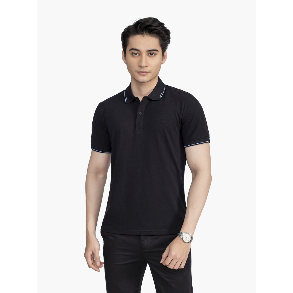 Áo thun polo nam Aristino APS033S2 phông có cổ bẻ dáng regular fit suông vừa trơn màu phối viền cổ vải cotton cao cấp