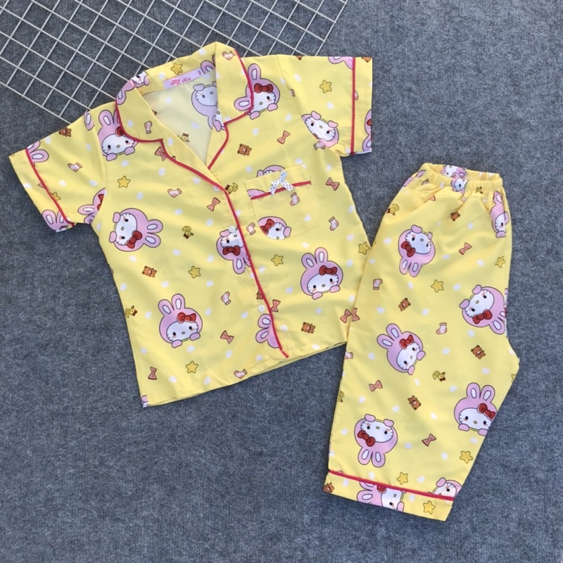 Đồ bộ Pijama tay ngắn quần lửng Fom đại cho bé gái (30~45kg) - HIROKIDS