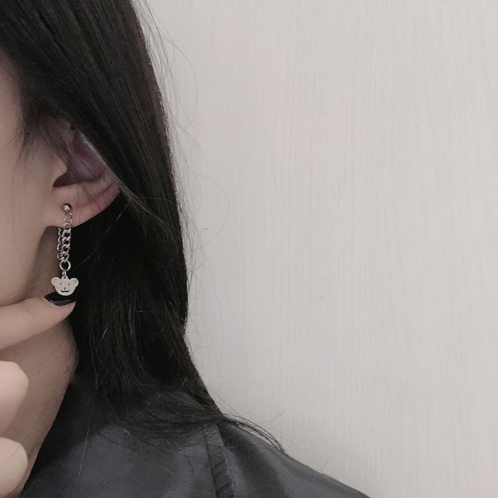 QQMALL Bông Tai Hình Gấu Cỡ Nhỏ Thời Trang Cho Nữ