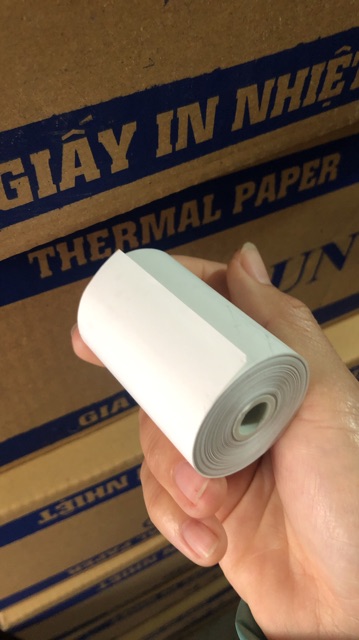 Set 50 cuộn Giấy in nhiệt K57  Giấy In Bill K57x38 - Giấy Cho Máy Cà Thẻ,Pos Now Delivery Grab/ Goviet