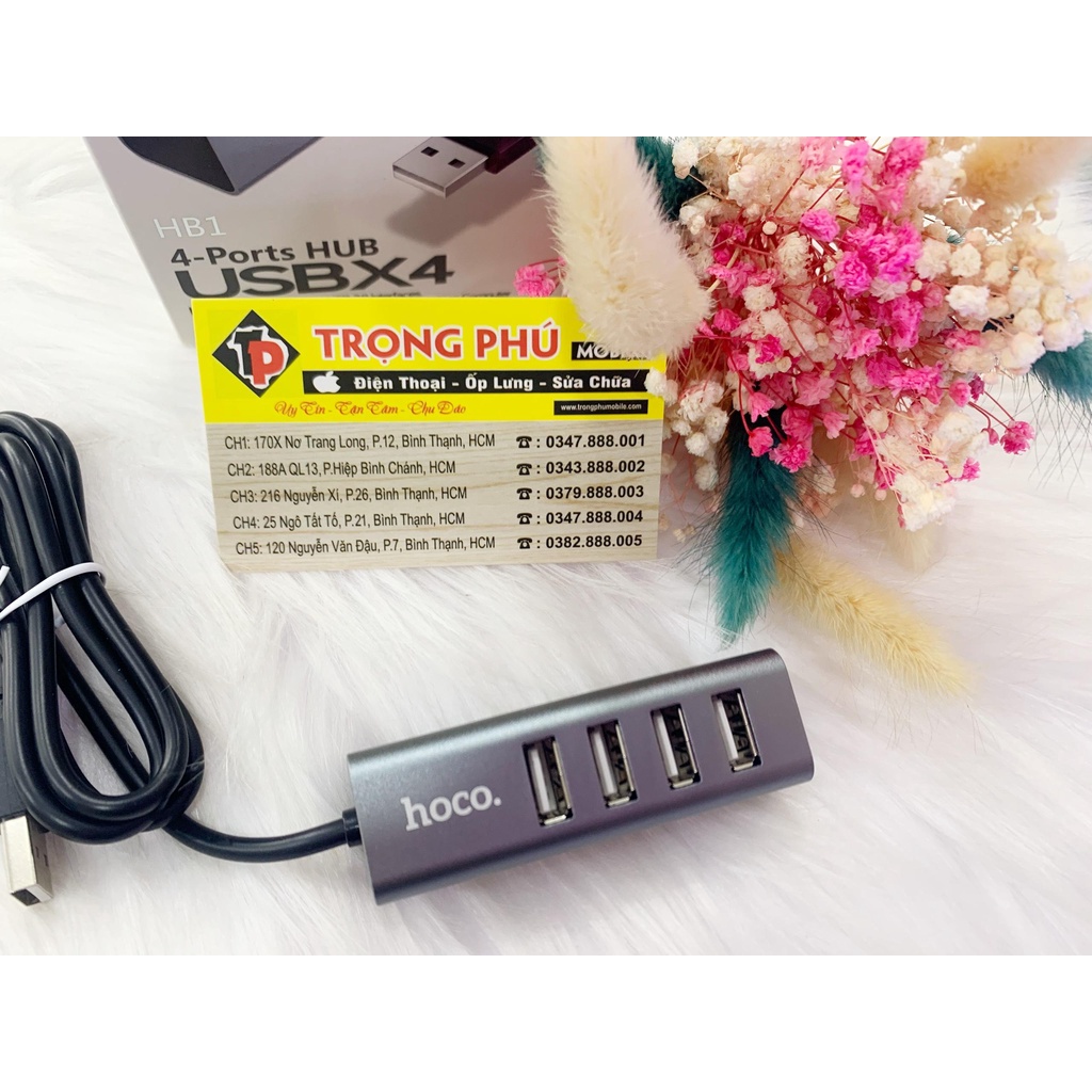 Bộ hub chia 4 cổng usb Hoco HB1 - truyền tải dữ liệu nhanh - sạc cùng lúc nhiều thiết bị