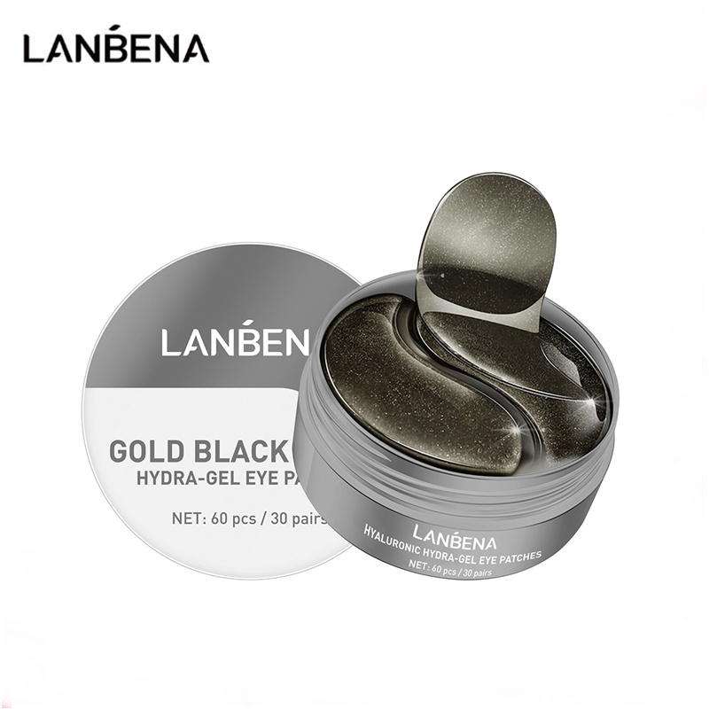 Mặt nạ mắt Collagen LANBENA Gold Black Pearl Miếng dán mắt Loại bỏ túi mắt Làm sáng da 60 miếng