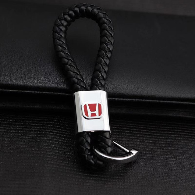 Móc khóa dây da bện cho xe ô tô Toyota Honda Mitsubishi Siuki Ford Chevrolet Kia Mini Lexus