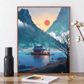 TRANH TÔ MÀU THEO SỐ PHONG CẢNH THIÊN NHIÊN 40cm x 50cm