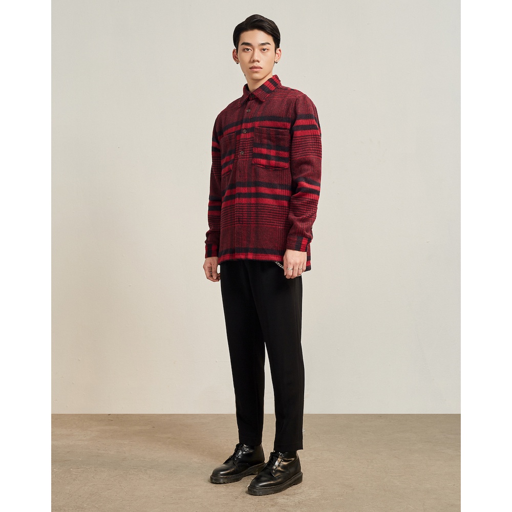 Áo sơ mi flannel nam mềm mịn Highway  Hudson kẻ đỏ
