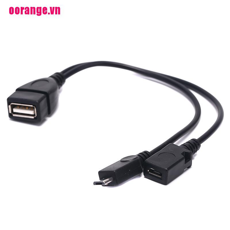 Dây cáp chia nguồn đầu âm USB 2 0 loại A sang 2 đầu micro USB chữ Y đầu dương và đầu âm 5 pin