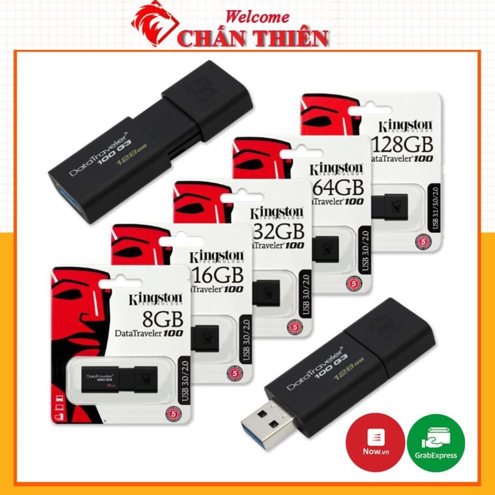 USB Kingston DT100G3 32GB 16GB 3.0 nắp trượt tốc độ upto 100MB/s USB NHỰA Tĩnh Điện USB Màu đen nhám