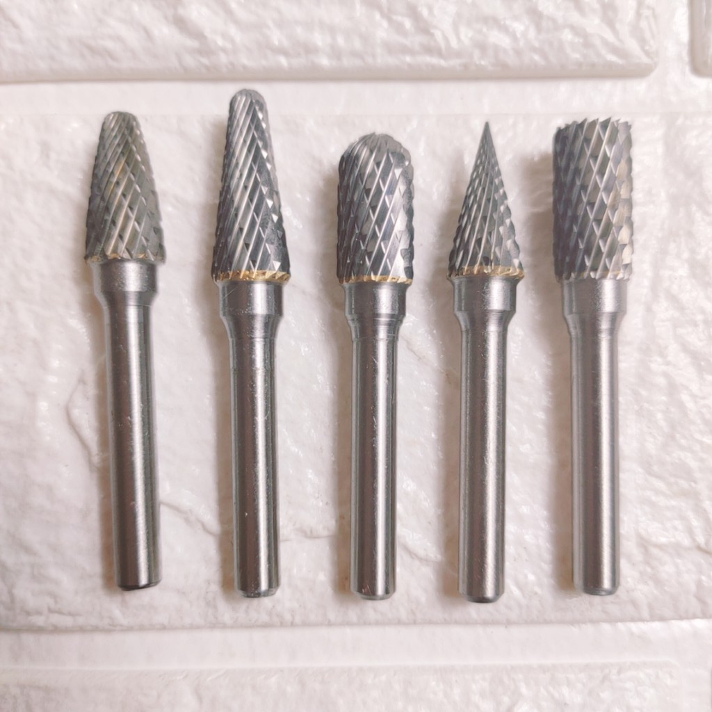 Combo 5 mũi mài hợp kim 10mm, đủ hình dùng để điêu khắc gỗ, nhôm, đồng, hợp kim