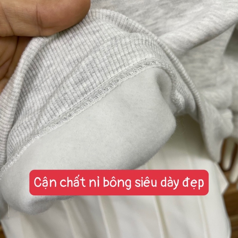 Áo sweater unisex Áo nỉ bông tay phối túi hộp hàng quảng châu siêu đẹp chất nỉ bông dầy
