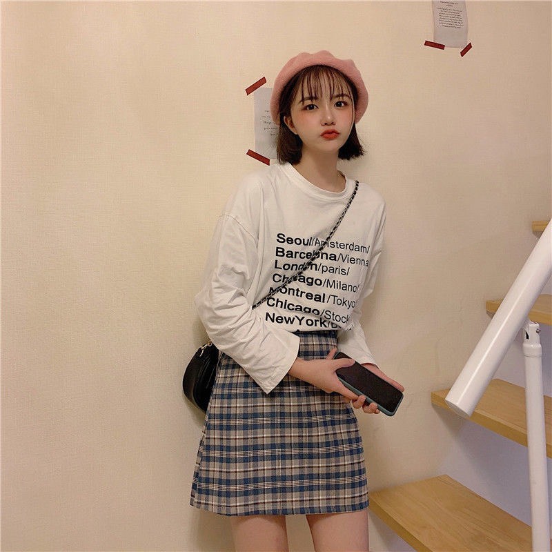 [Mã FASHIONT4WA2 giảm 10K đơn 50K] Chân váy chữ A kẻ caro nữ tính có quần trong | BigBuy360 - bigbuy360.vn