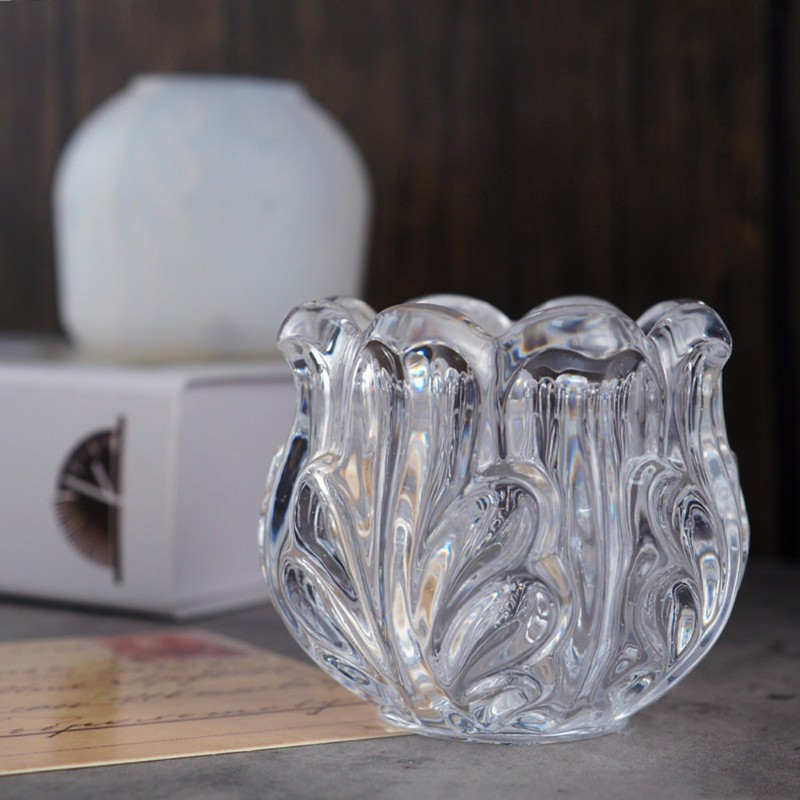 Khuôn silicon để làm ly nước bằng thủy tinh hoặc nhựa resin thủ công hình dáng bông hoa