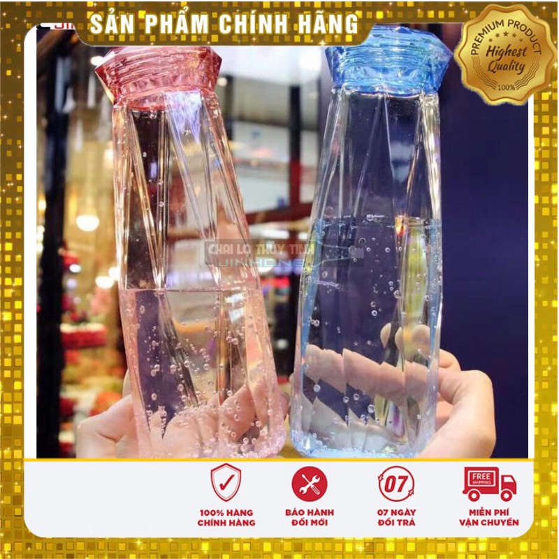 Bình đựng nước thủy tinh kim cương Crank cup