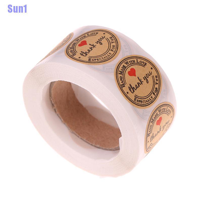 Set 500 Miếng Dán Chữ Thank You Màu Đỏ Dùng Làm Quà Tặng