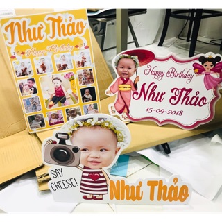 Combo bảng 12 tháng-chibi kèm tên-số 1 kèm chibi