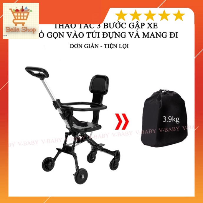 XE ĐẨY GẤP GỌN CHO BÉ CÓ ĐẢO CHIỀU [HÀNG LOẠI 1]