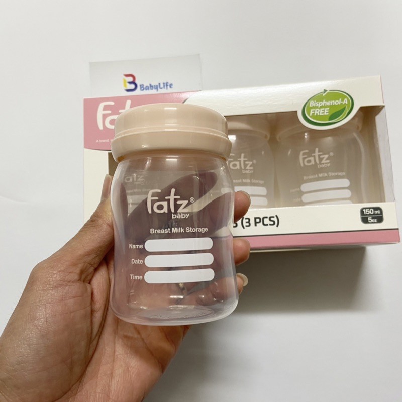 BÌNH TRỮ SỮA 150ML (BỘ 3 BÌNH) FATZBABY