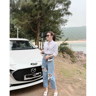Quần baggy jeans lưng cao