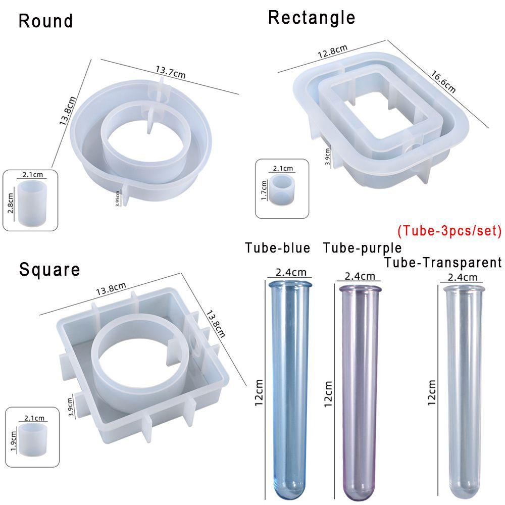 Khuôn Silicone Làm Chậu Hoa Resin Hình Vuông DIY