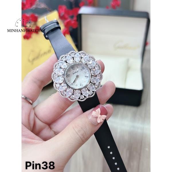 Đồng hồ nữ dây da Gulena 38mm mặt hoa