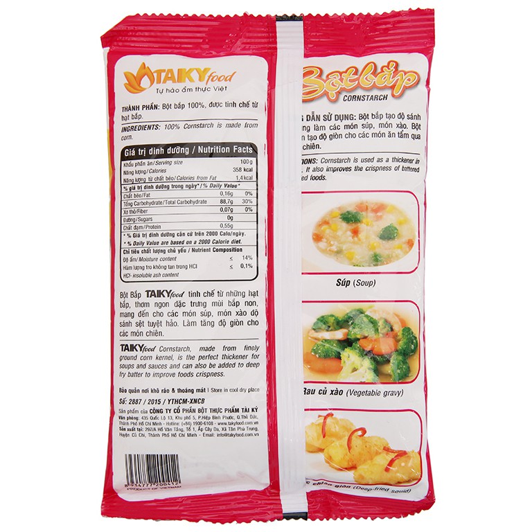 Bột bắp Tài Ký gói 150g tinh chế từ những hạt bắp, thơm ngon đặc trưng mùi bắp non