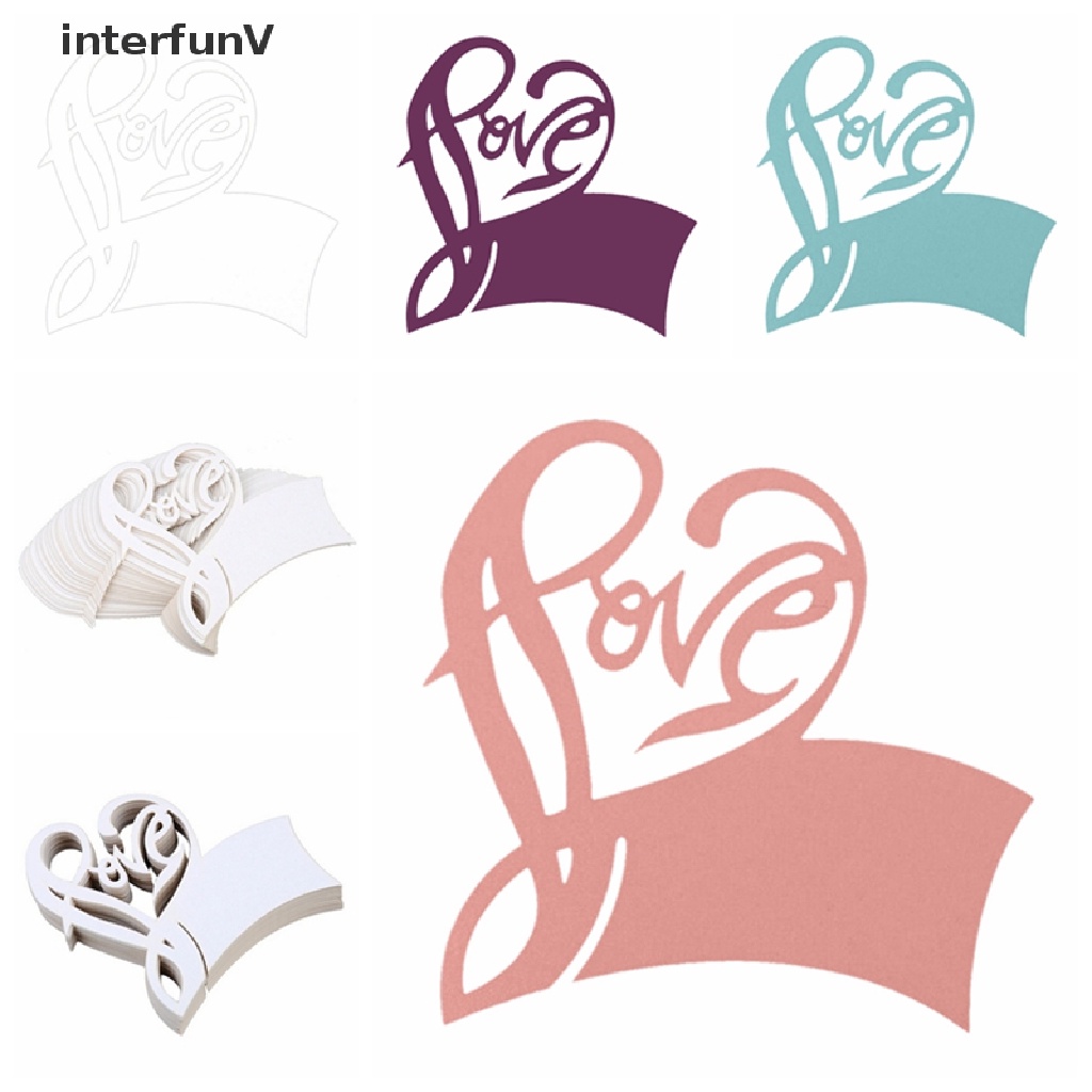 Set 50 Thẻ Tên Hình Trái Tim Trang Trí Chai Rượu Tiệc Cưới