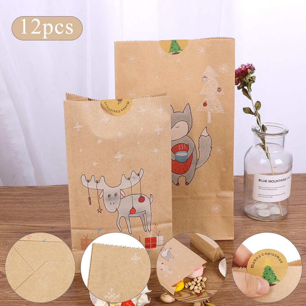 CHOOKEY Set 12 Túi Giấy Đựng Quà Giáng Sinh