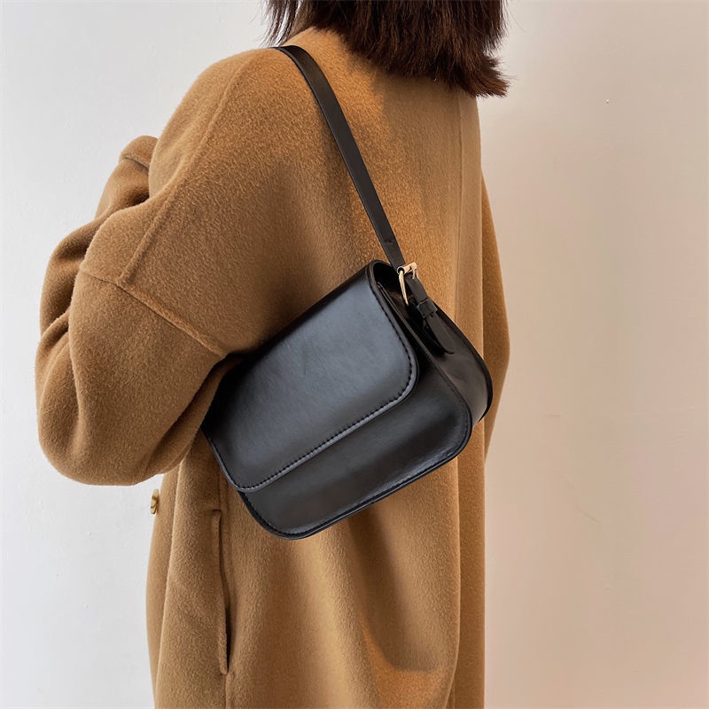 Túi xách đeo vai hình vuông nhỏ thiết kế mới phong cách retro Hong Kong 2021 cho nữ