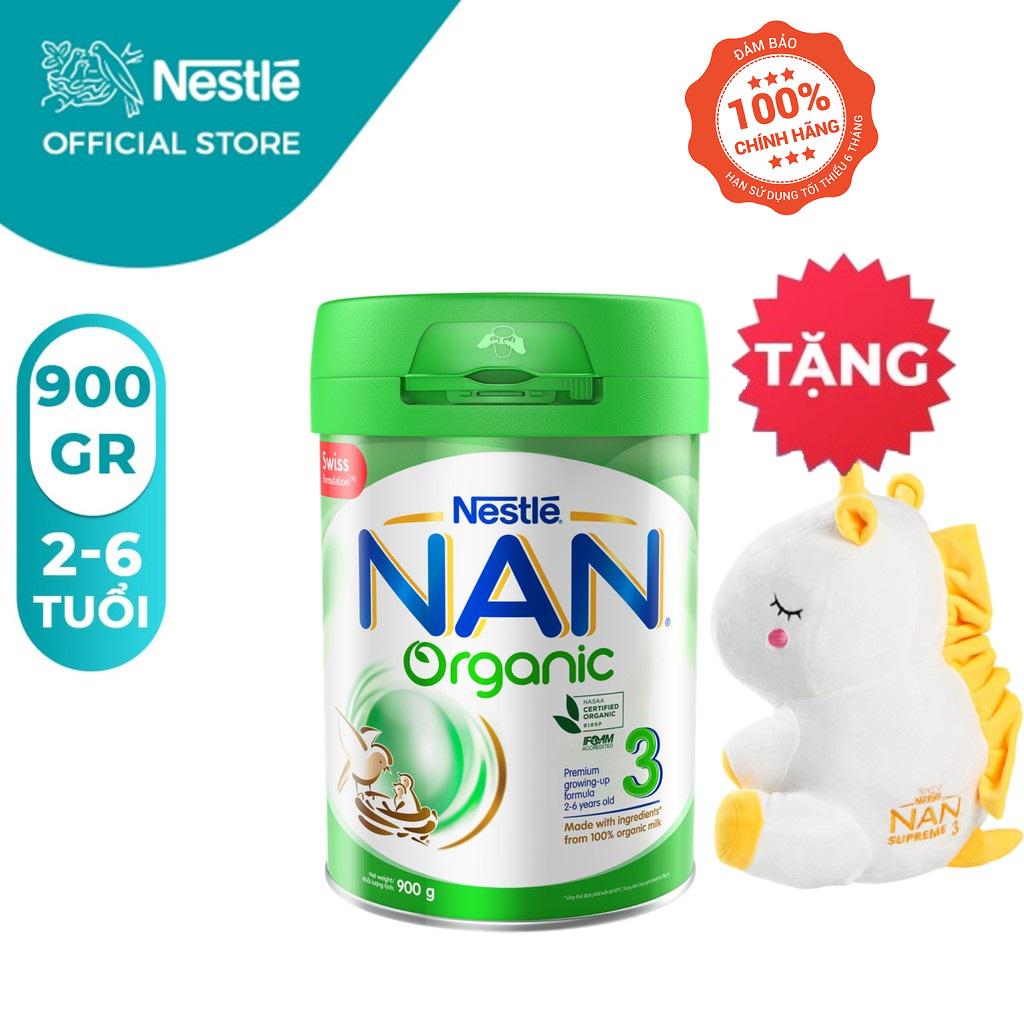 [Tặng 1 Gối Kỳ Lân] Sữa Bột Nestle NAN ORGANIC 3 – Hộp 900gram