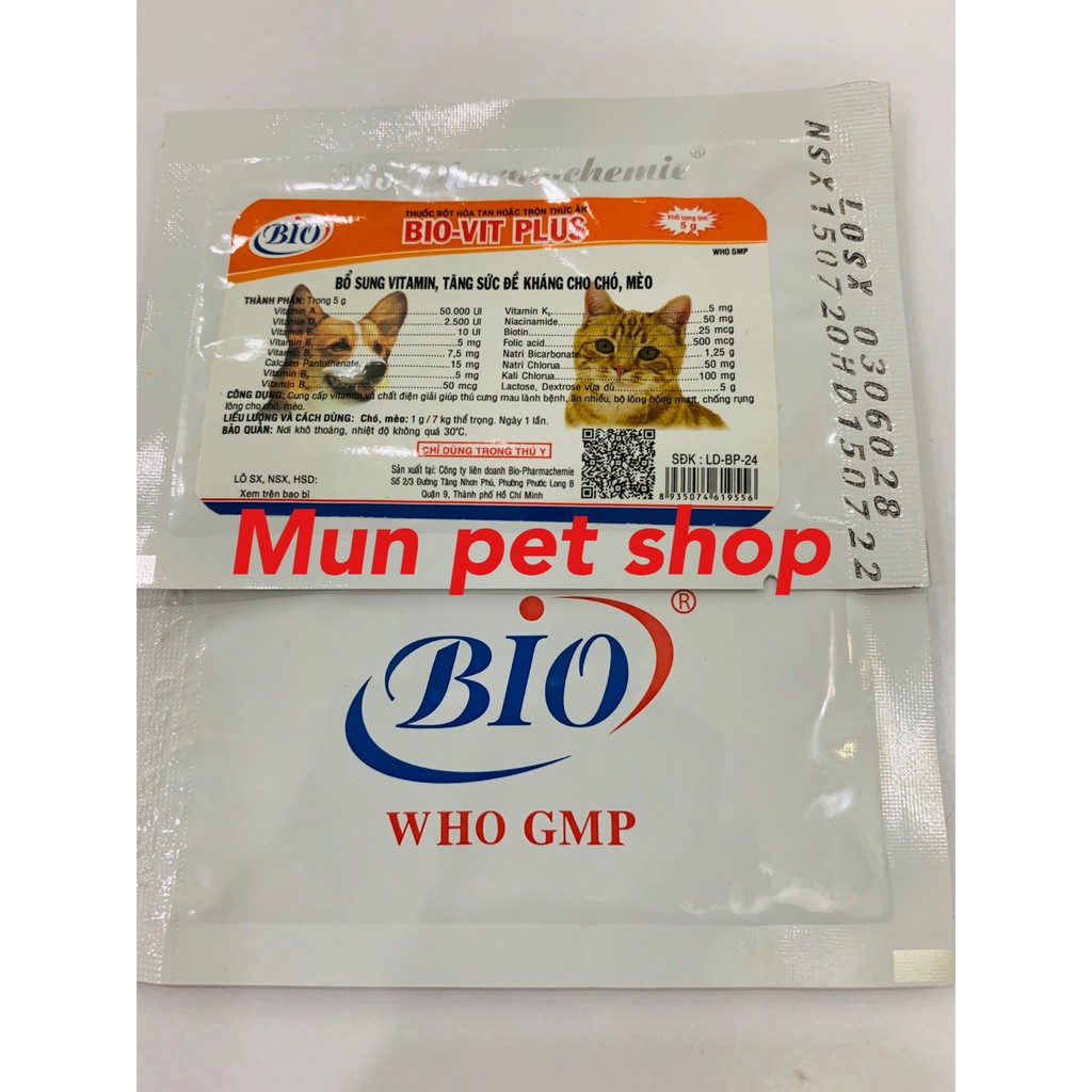 Bột Bio-Vit plus Vitamin cao cấp dành cho chó mèo