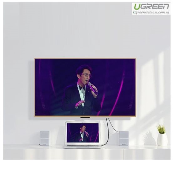 Dây cáp HDMI mạ vàng Ugreen 40408 hỗ trợ Full HD 4Kx2K 2 đầu đực, bọc dù chống đứt