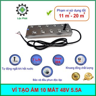Vỉ tạo ẩm siêu âm 10 mắt 48V 5.5A 250W mới, bền, chất lượng, vỉ tạo ẩm phun sương khói mịn, có bảo hành VI10-5.5A