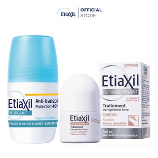 Combo Lăn Khử mùi Etiaxil 50ml (Xanh Dương) và Lăn Khử mùi và môi hôi Nhãn Nâu 15ml