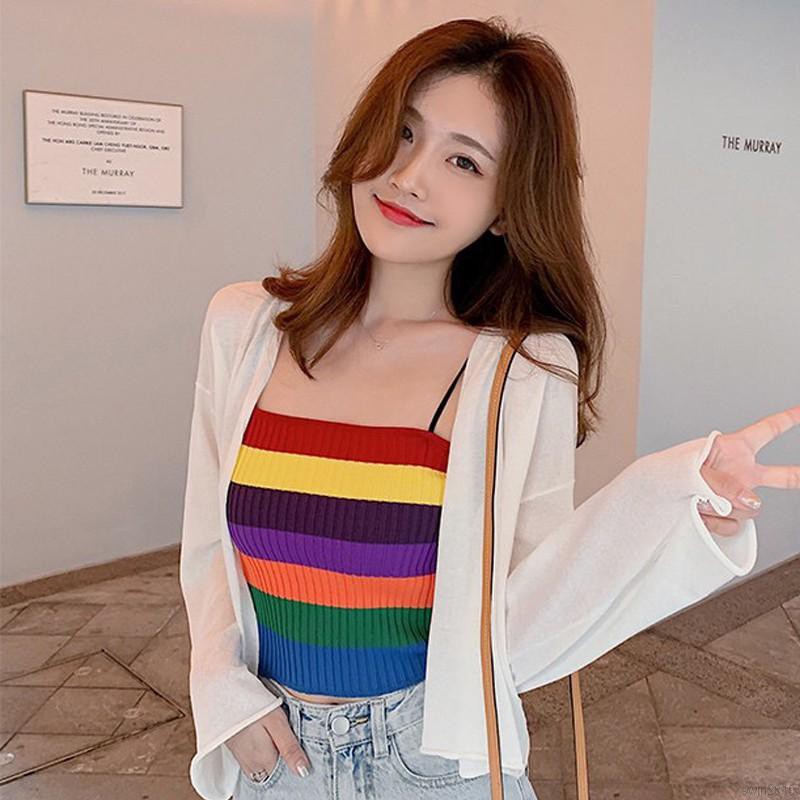 Áo 2 dây len tăm nhiều màu thời trang quyến rũ cho nữ