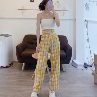 Quần Kẻ Caro Ống Suông Khóa Trước Nhiều Màu - VIETCENTRE