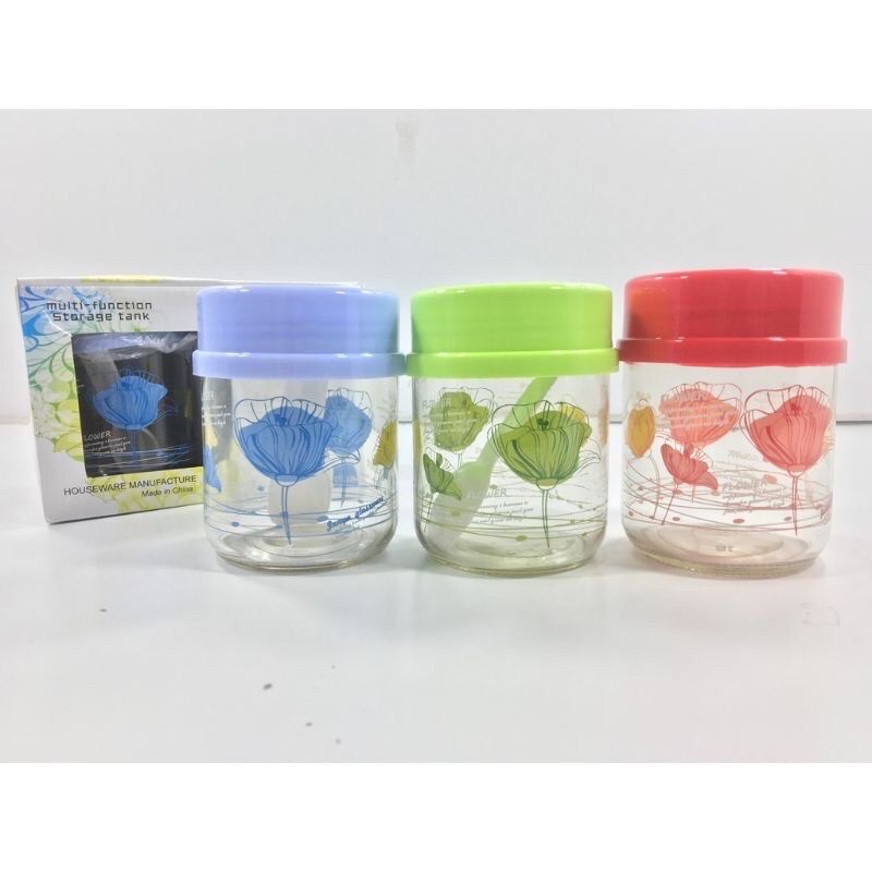 BỘ ĐÔI LỌ ĐỰNG GIA VỊ BẰNG THỦY TINH KÈM THÌA CAO CẤP